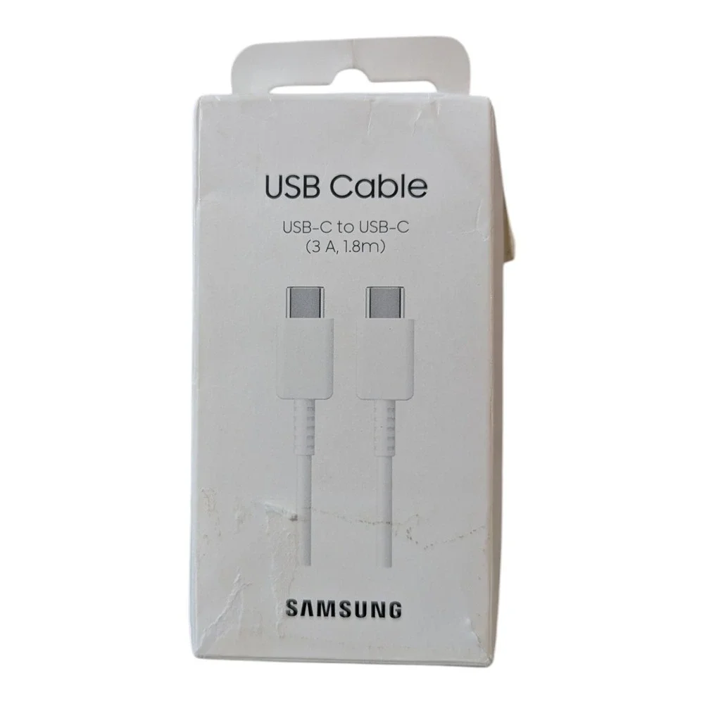 Nn7. Samsung USB Cable USB-C to USB-C‎ (3A, 1.8m) - White